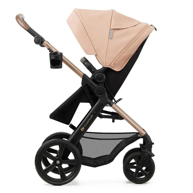Kinderkraft, Moov 2, Eva Wheels, wózek wielofunkcyjny 4w1, Sand Beige