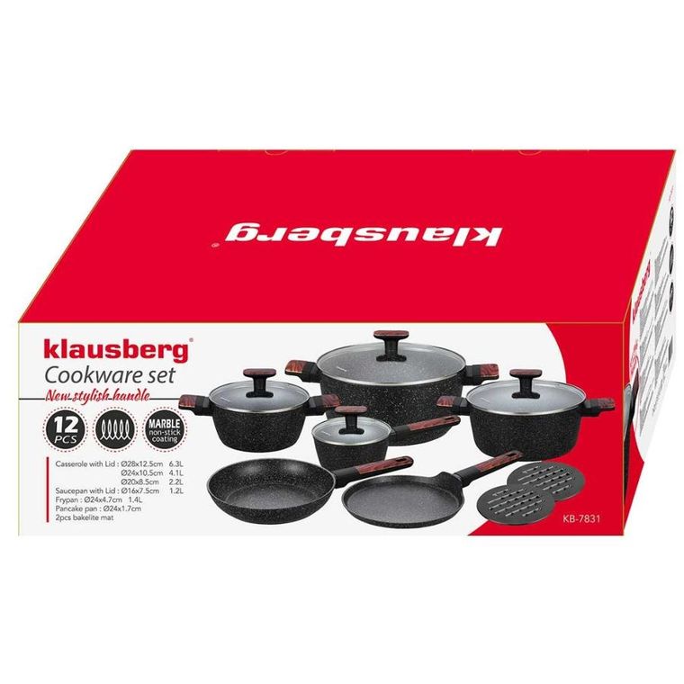 Klausberg, zestaw garnków marmurkowych, 12 elementów