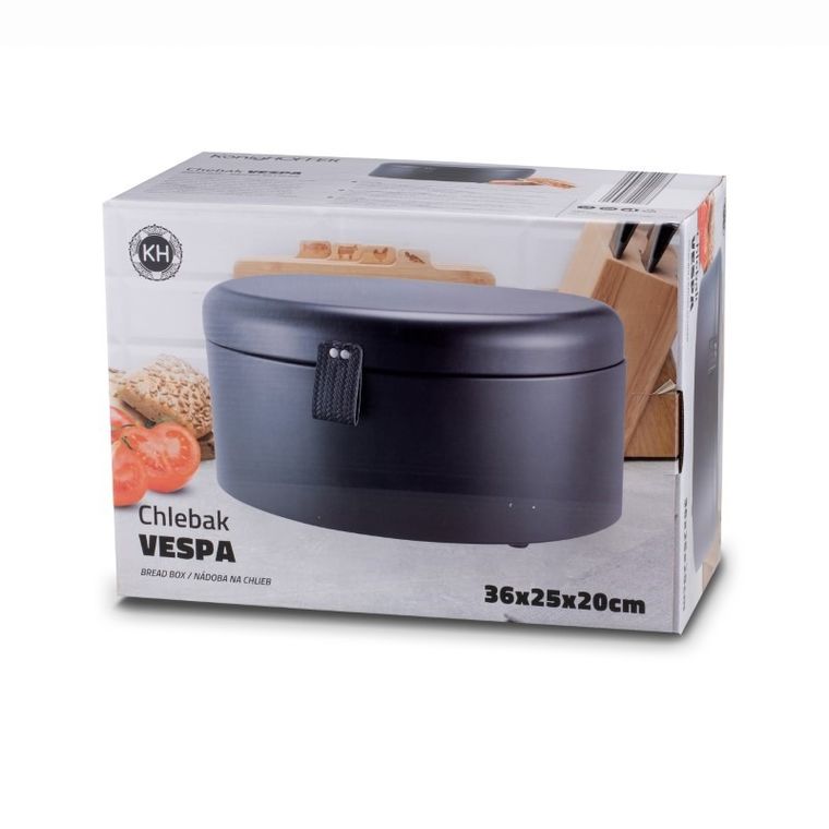 Könighoffer, Vespa, chlebak stalowy, czarny, 36-23,5-18,5 cm