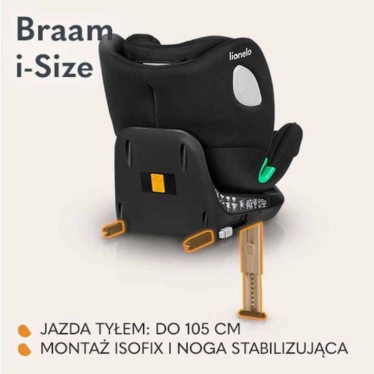 Lionelo, Braam, fotelik samochodowy, Black Carbon, 0-36 kg