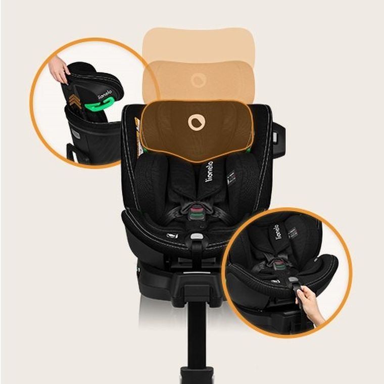 Lionelo, Harmony, I-Size, fotelik samochodowy, Olive Leather, 40-150 cm