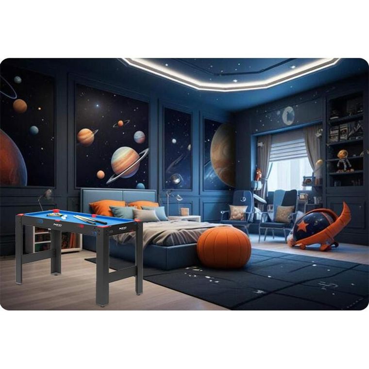 Neo-Sport + stół do gier 5w1: cymbergaj + ping-pong + bilard + koszykówka + łuk z tarczą