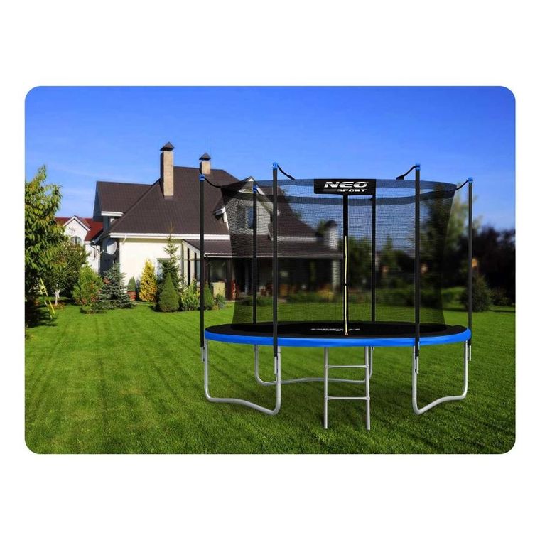 Neo-Sport, trampolina ogrodowa z siatką wewnętrzną i drabinką, 6ft/183 cm