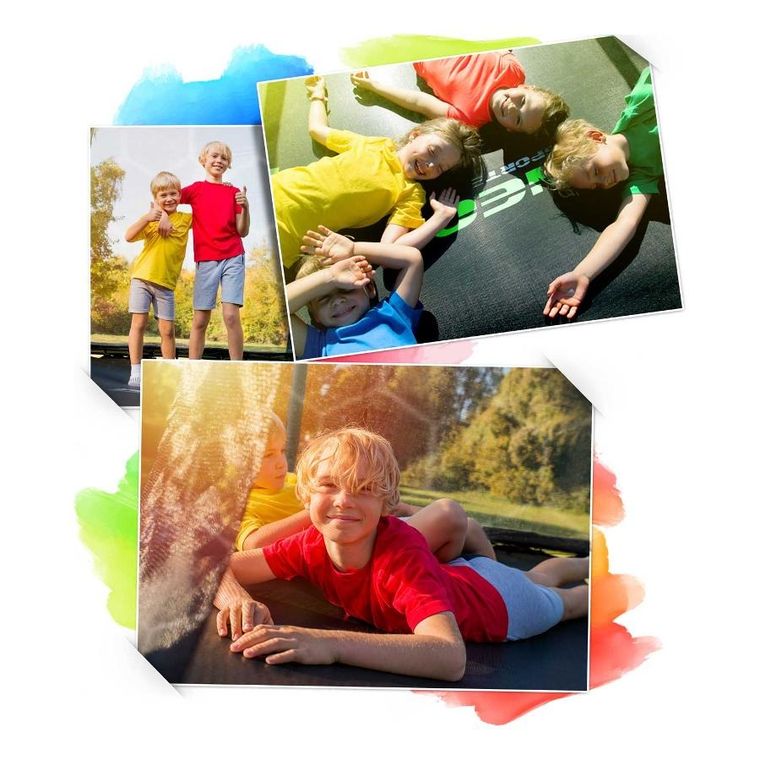 Neo-Sport, trampolina ogrodowa z siatką wewnętrzną i drabinką, 8ft/252 cm