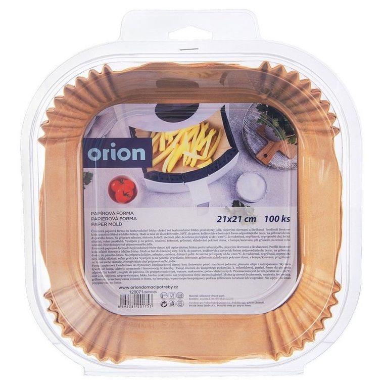 Orion, kwadratowy wkład papierowy do frytownicy, 21-21 cm, 100 szt.