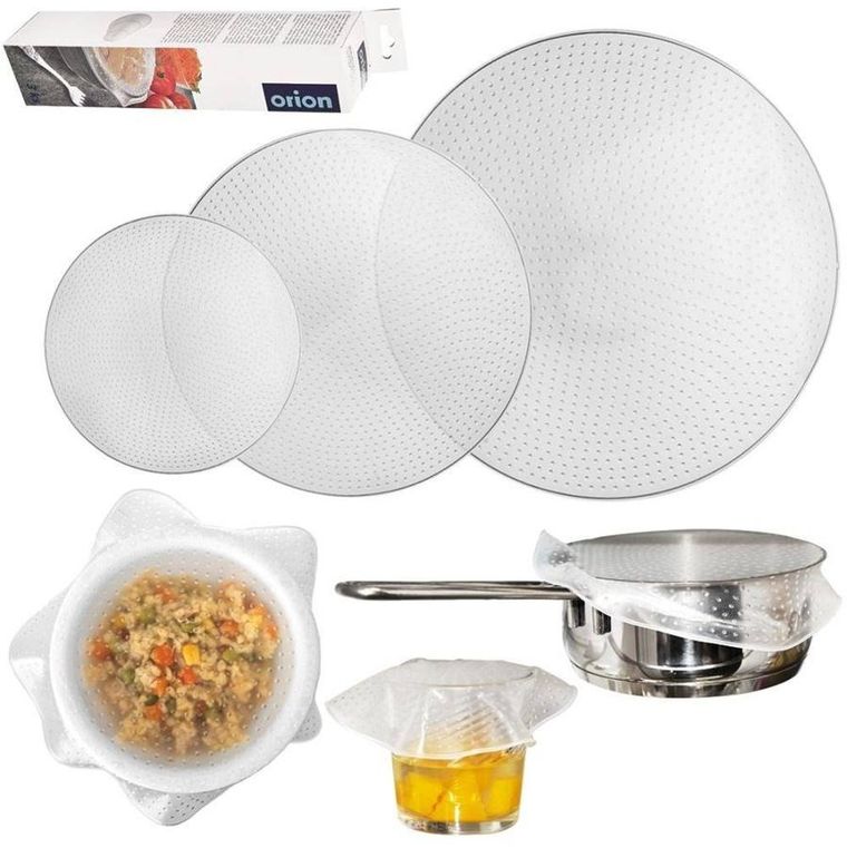 Orion, pokrywki uniwersalne silikonowe, 3 szt.