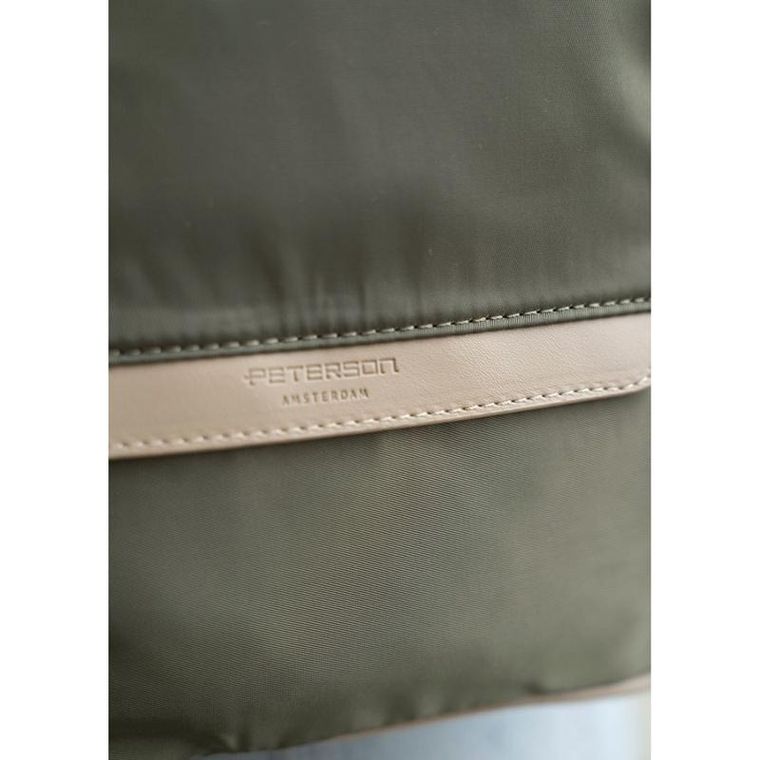 Plecak miejski, zielony, skóra ekologiczna, Peterson