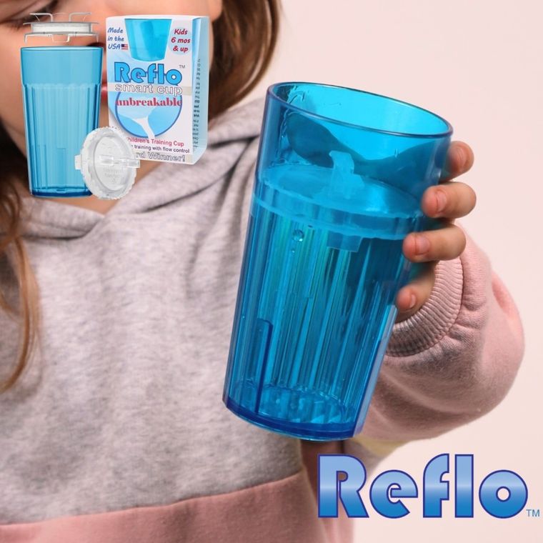 Reflo, kubek do nauki picia, niebieski, 280 ml