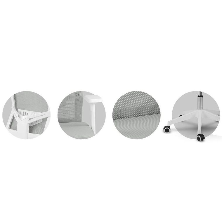 Sofotel, Rotar, fotel biurowy z mikrosiatki, szary