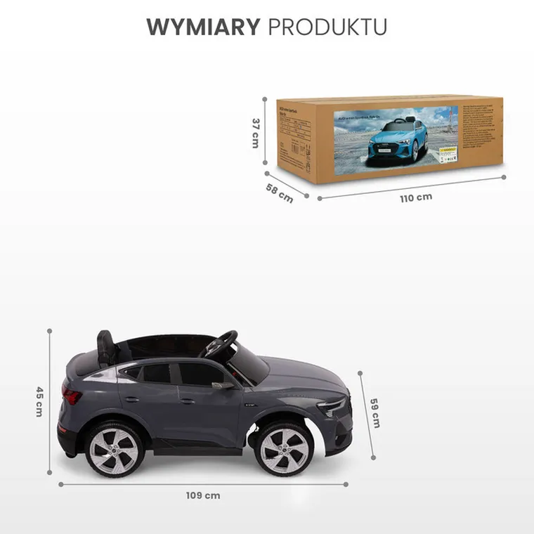 Toyz, Audi Etron Sportback, pojazd na akumulator, grey