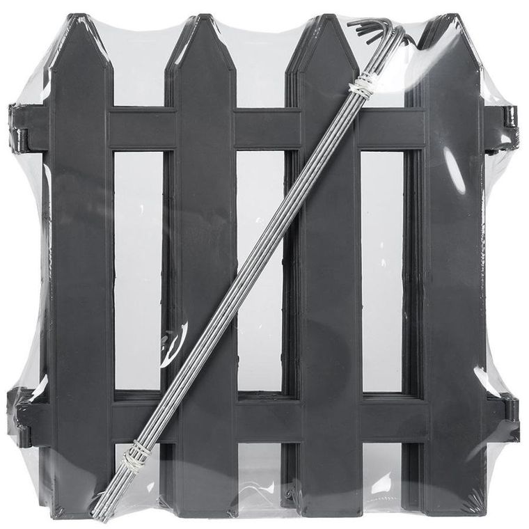 Vilde, płotek ogrodowy, grafitowy, 30-30 cm, 10 szt.