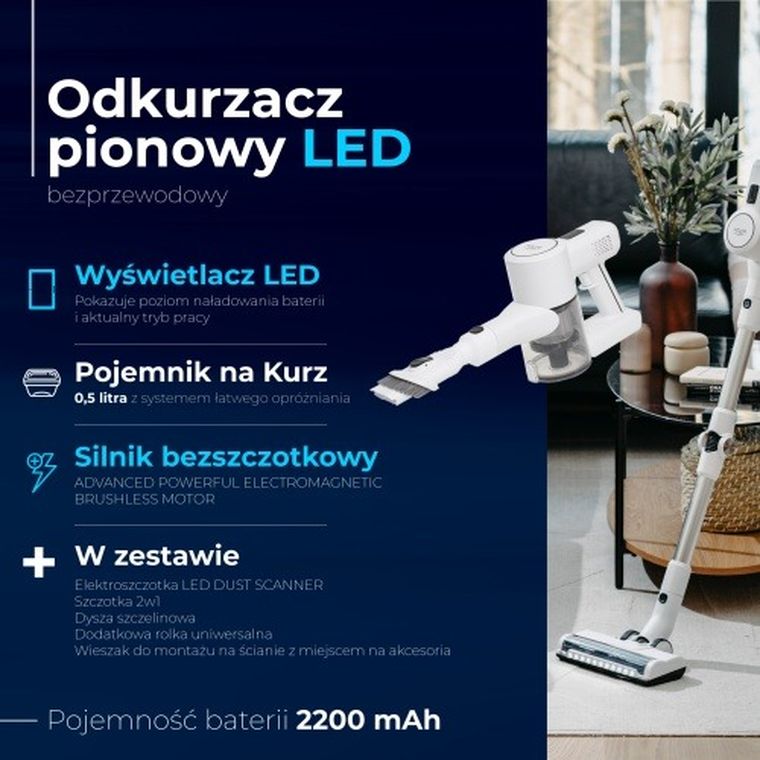 Adler, odkurzacz pionowy, bezprzewodowy