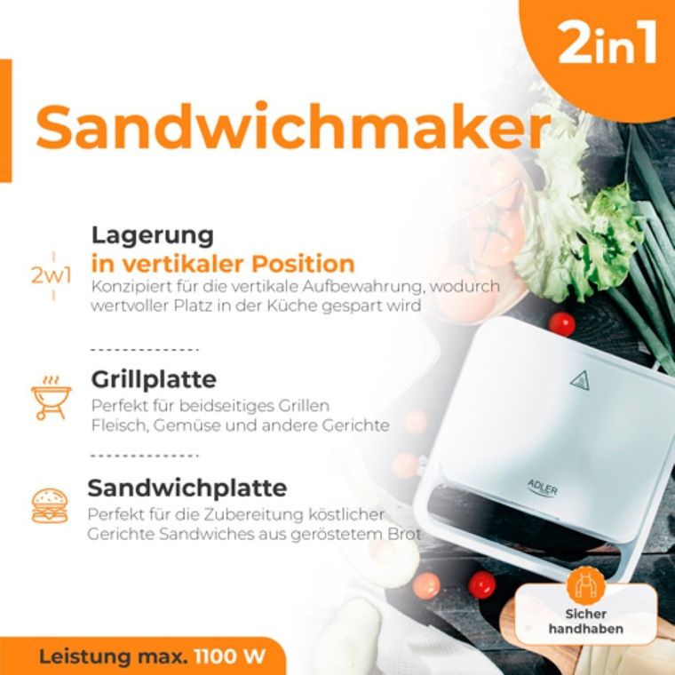 Adler, opiekacz do kanapek, ad 3070w