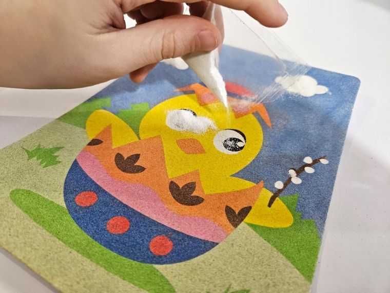 Alexander, Piaskowe malowanki, wielkanocny kurczaczek i zajączek, zestaw artystyczny