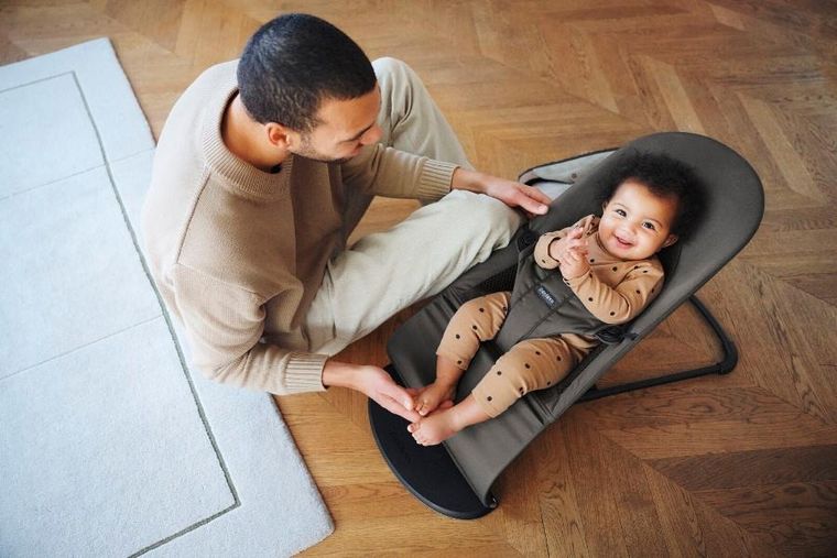 BabyBjörn, Balance Soft Woven/Jersey, leżaczek, Tri Fabric, ciemny szary