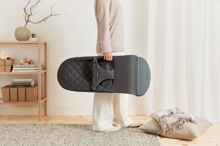 BabyBjörn, Bliss Woven, leżaczek bujaczek, antracytowy + zabawka do leżaczka, Balance, Googly Eyes