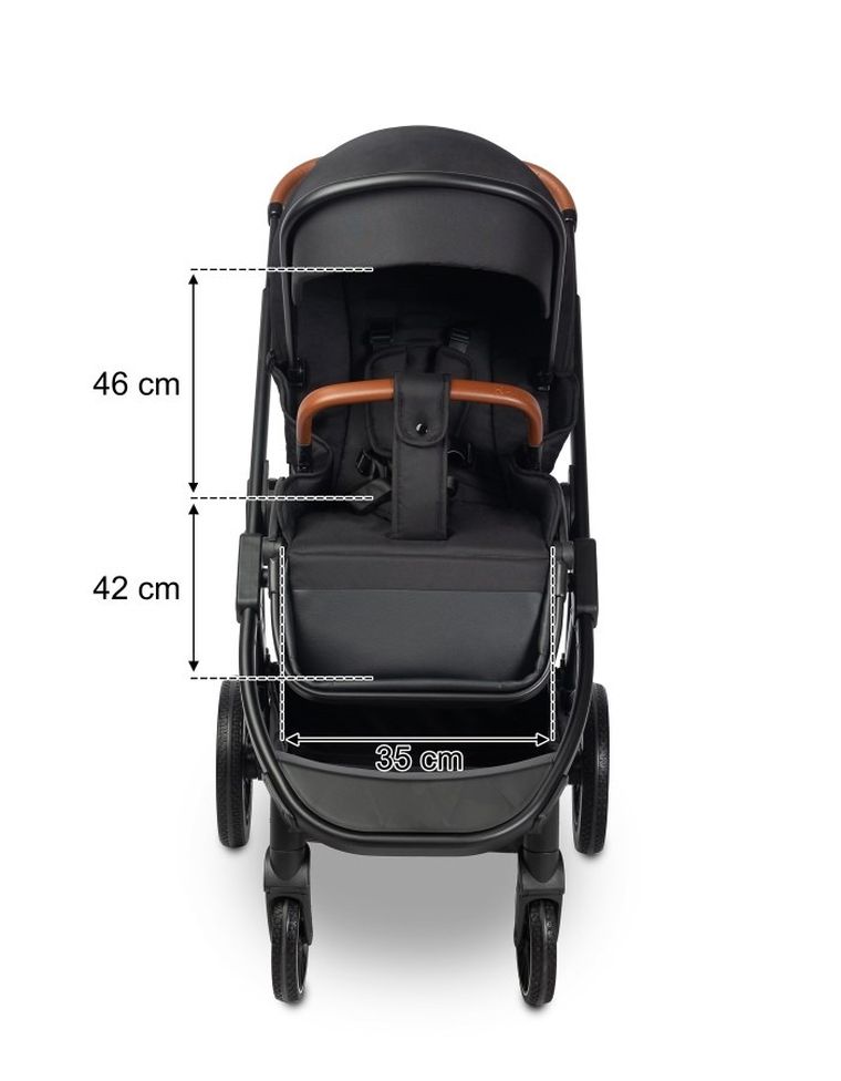 Caretero, Ratio, wózek spacerowy, Black