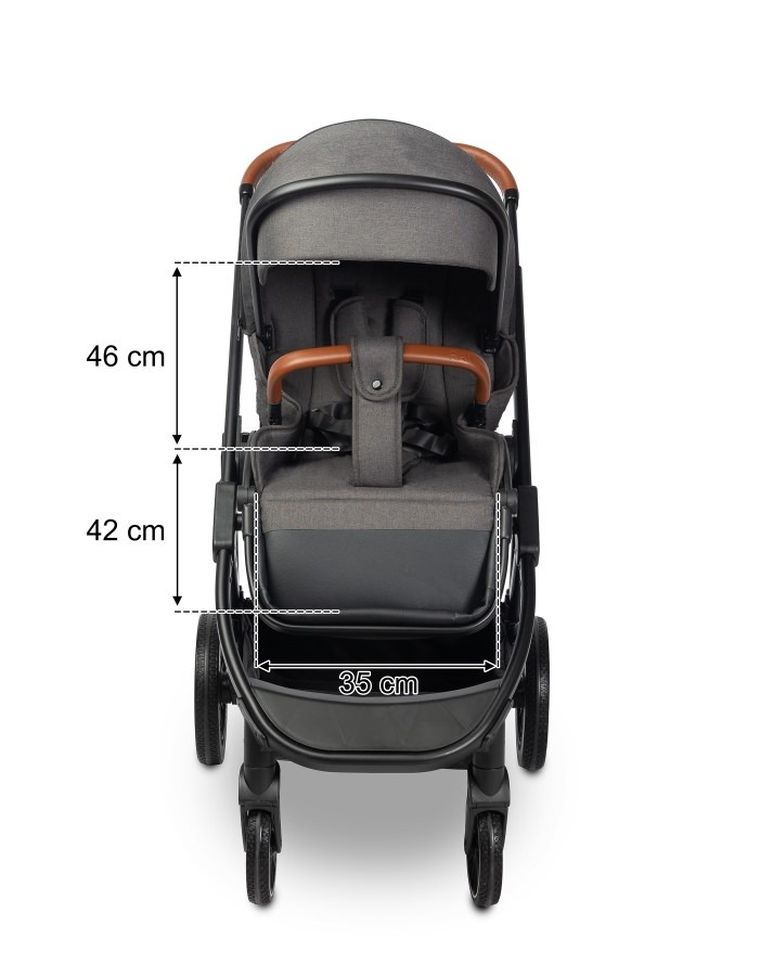 Caretero, Ratio, wózek spacerowy, Dark Grey