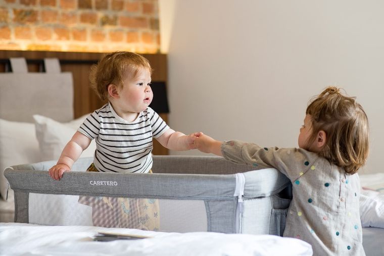 Caretero, Sleep2gether, łóżeczko dostawne, grey