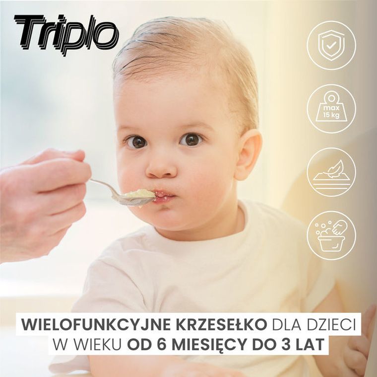 Caretero, Triplo, krzesełko do karmienia, 3w1, grey
