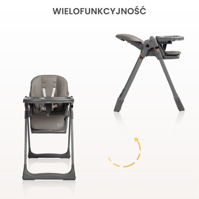 Caretero, Vars, krzesełko do karmienia, grey