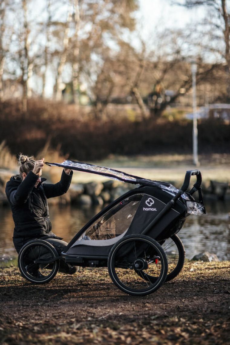 Hamax, Cocoon, przyczepka rowerowa, podwójna, Grey/Black