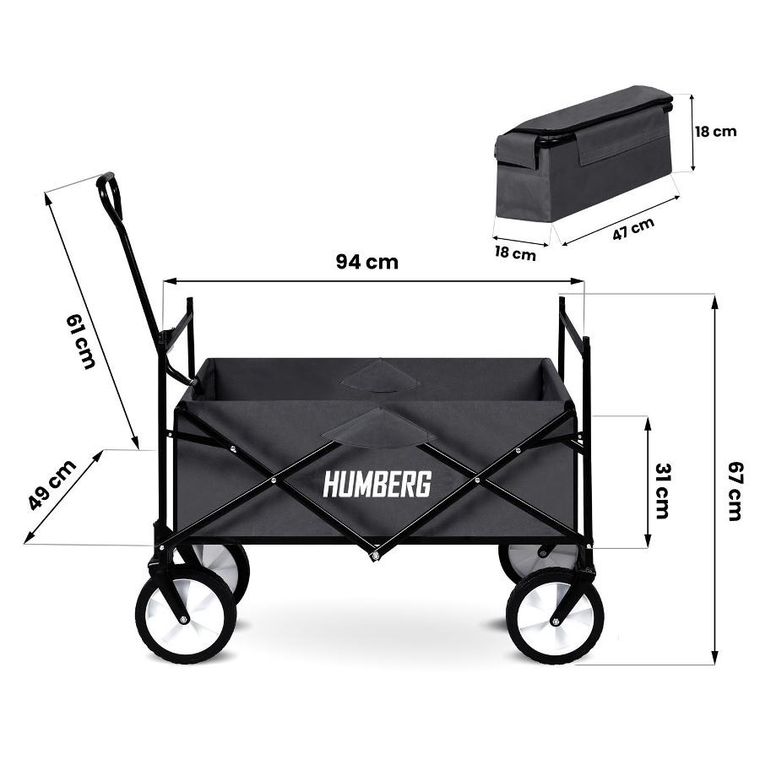 Humberg, wózek transportowy, składany, 80l