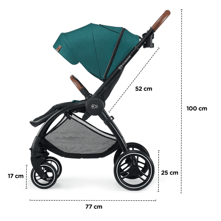 Kinderkraft, Evolution Cocoon, wózek wielofunkcyjny 2w1, Midnight Green