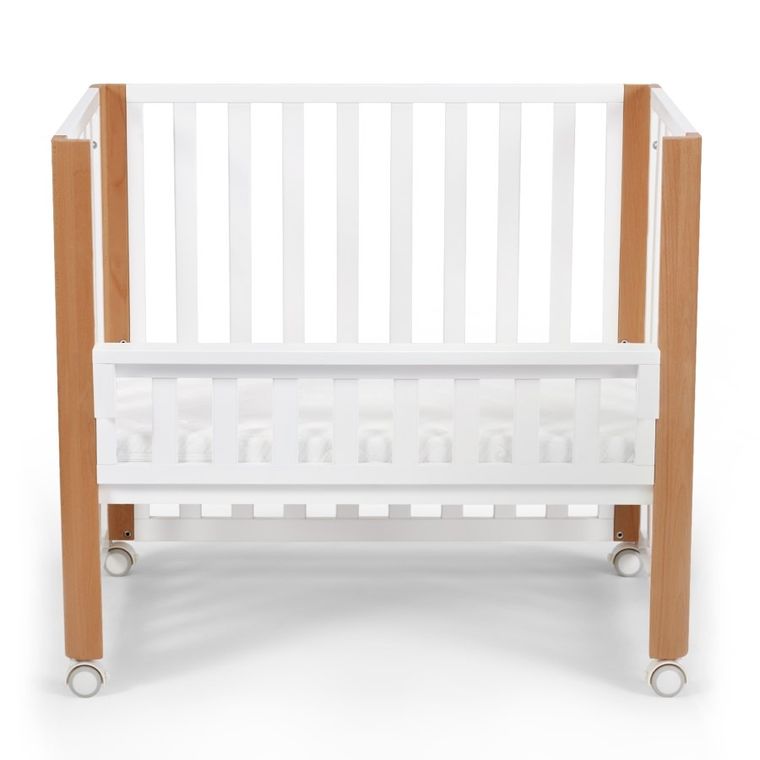 Kinderkraft, Koya, łóżeczko niemowlęce z funkcją kojca + materac, White