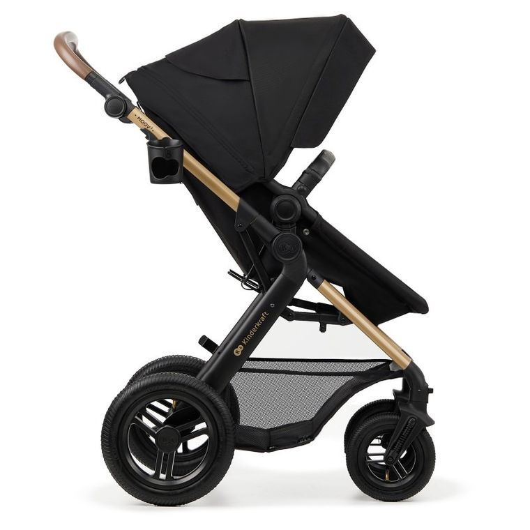 Kinderkraft, Moov 2, Air Wheels, wózek wielofunkcyjny 4w1, Pure Black