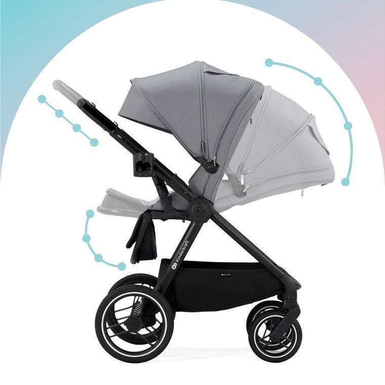 Kinderkraft, Nea, wózek wielofunkcyjny, 2w1, Midnight Black