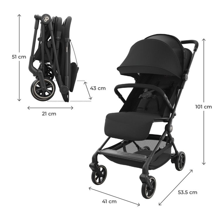 Kinderkraft, Nebo, wózek spacerowy, kabinowy, Midnight Black