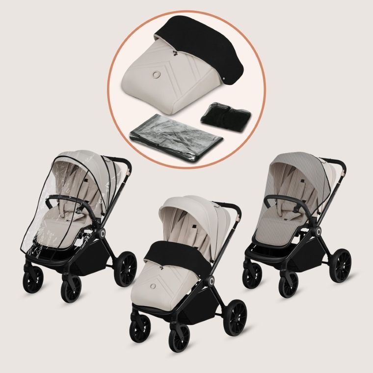 Lionelo, Mika Plus, wózek wielofunkcyjny, 3w1, Beige Sand