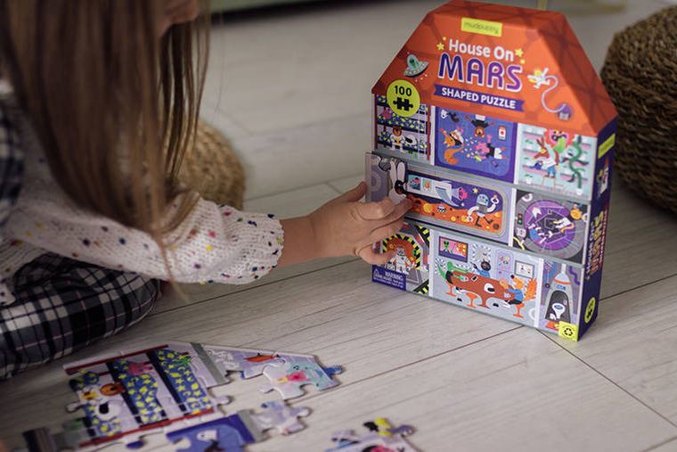 Mudpuppy, Dom na Marsie, puzzle konturowe, 100 elementów