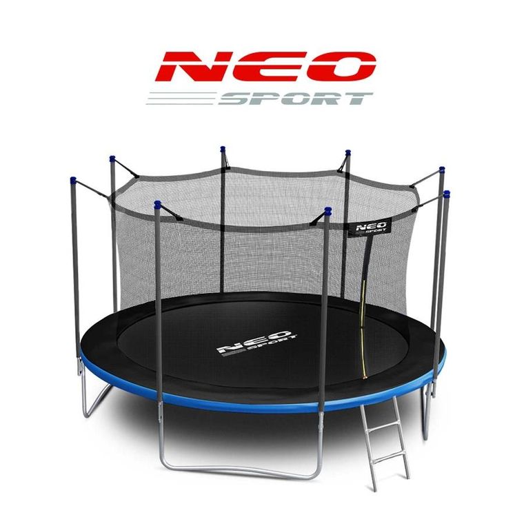 Neo-Sport, trampolina ogrodowa z siatką wewnętrzną i drabinką, 14ft/435 cm