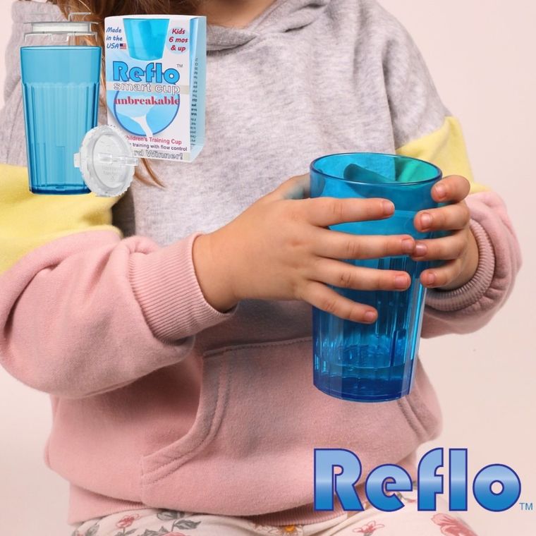 Reflo, kubek do nauki picia, niebieski, 280 ml