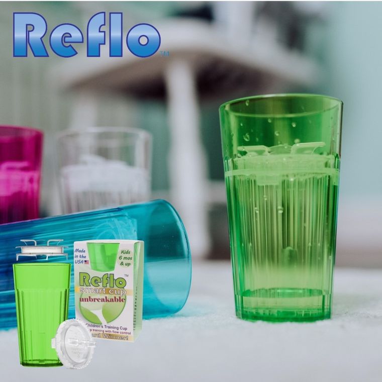 Reflo, kubek do nauki picia, zielony, 280 ml