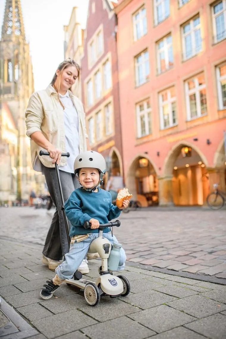 Scoot & Ride, Highwaykick 1, Push and Go, jeździk i hulajnoga z rączką do prowadzenia 2w1, Ash