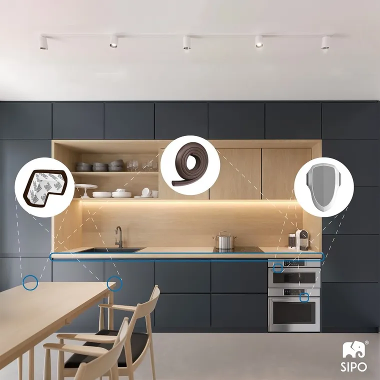 Sipo, piankowa taśma zabezpieczająca ostre krawędzie mebli, 2 metry, brązowa