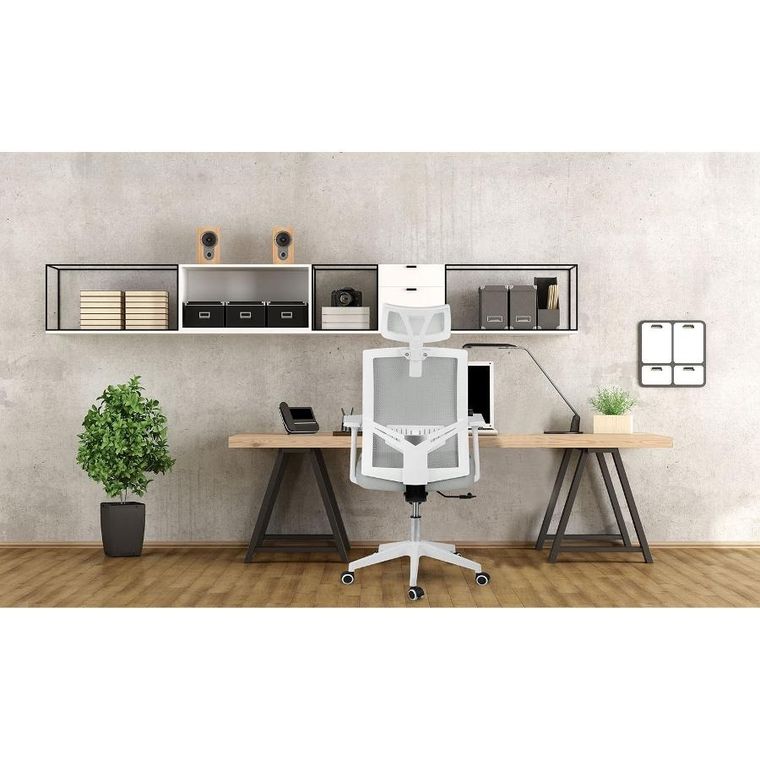 Sofotel, Rotar, fotel biurowy z mikrosiatki, szary