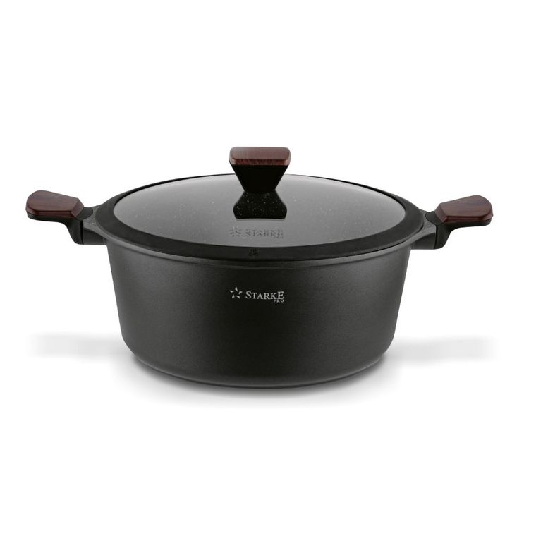 Starke Pro, Redwood, zestaw garnków z pokrywką i patelnia, 10 elementów