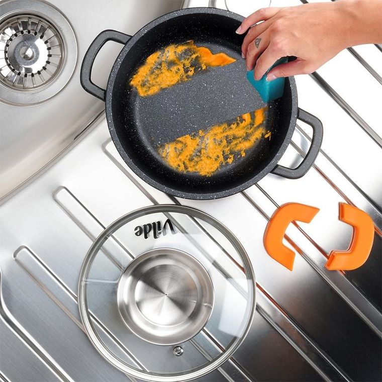 Vilde, Terruna Aroma, garnek ze szklaną pokrywką, granitowy, 16 cm, 1,2l