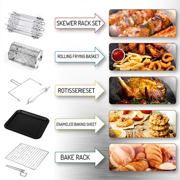 Adler, piekarnik beztłuszczowy 8w1, 13l