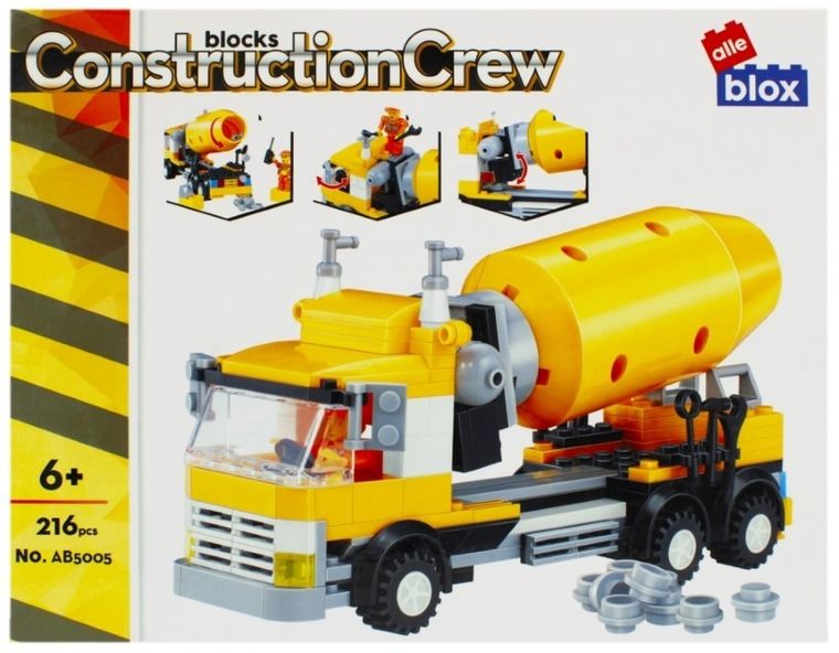 Alleblox, betoniarka, klocki konstrukcyjne, 216 elementów