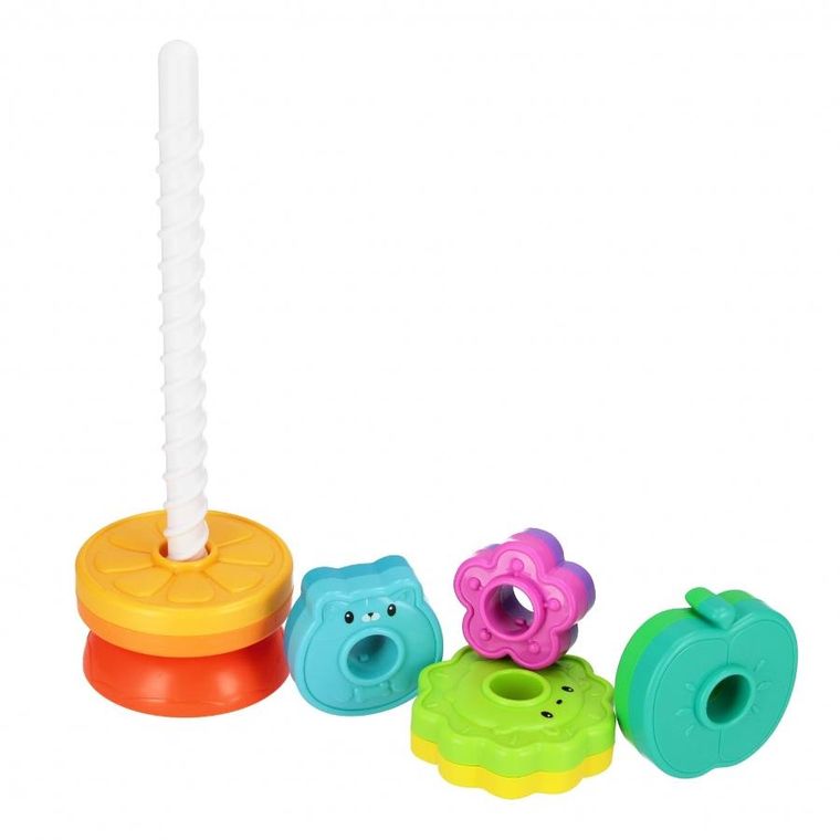 Bam Bam, tęczowa spirala, piramidka, owoce