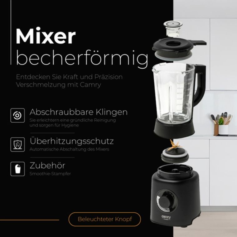 Camry, blender kielichowy, 1,7l