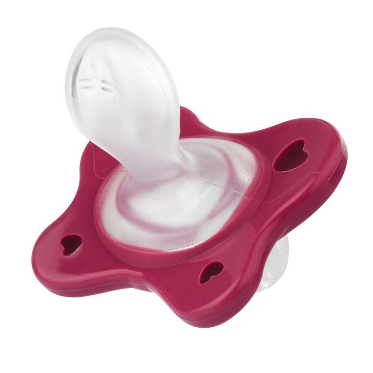 Chicco, PhysioForma Dual Soft, smoczek uspokajający, silikonowy, różowy, 16-36m, 2 szt.