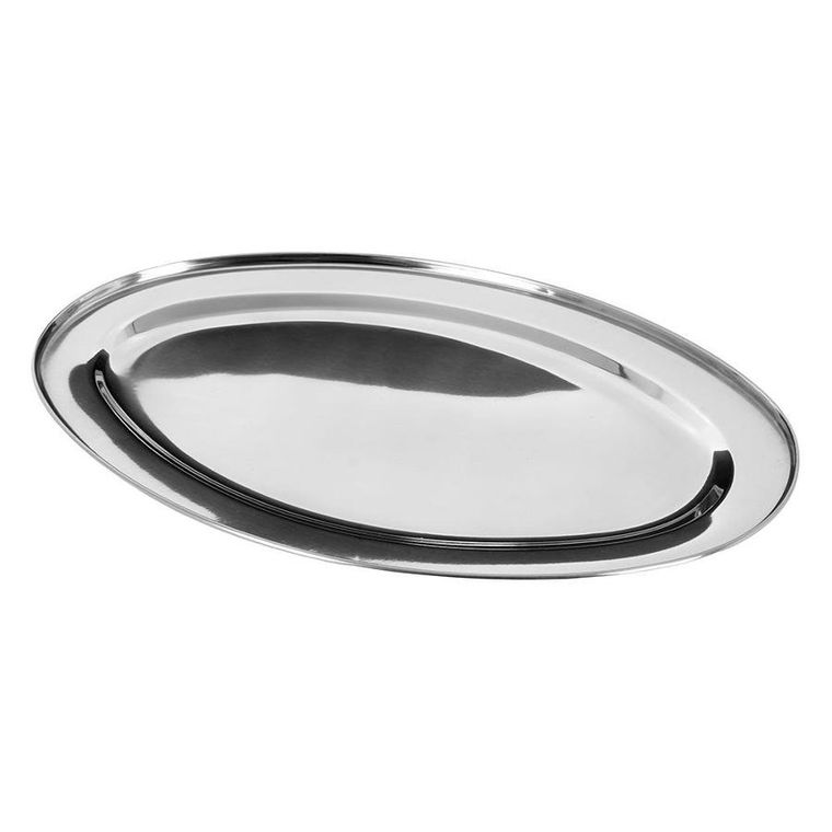 Excellent Houseware, taca do serwowania, stalowa owalna srebrna, 3 szt.