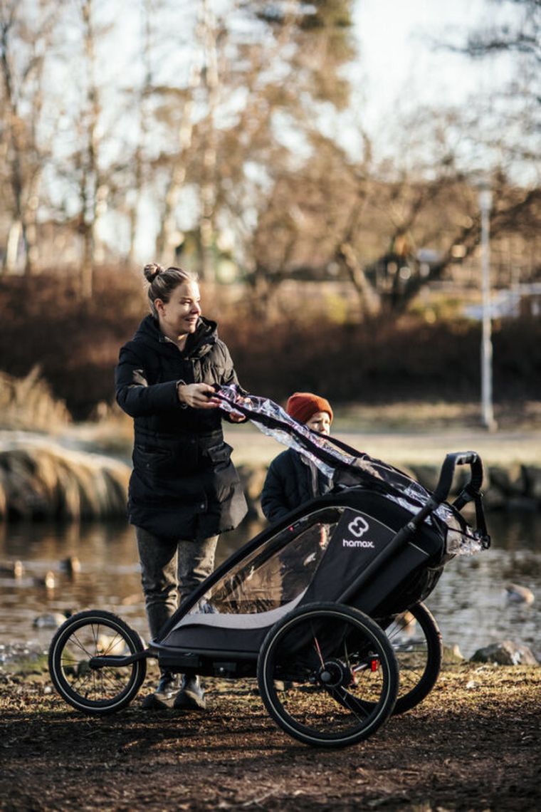 Hamax, Cocoon, przyczepka rowerowa, podwójna, Grey/Black