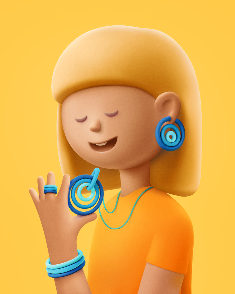 Hey Clay, Bijou, kolorowa biżuteria, masa plastyczna, 8 szt.